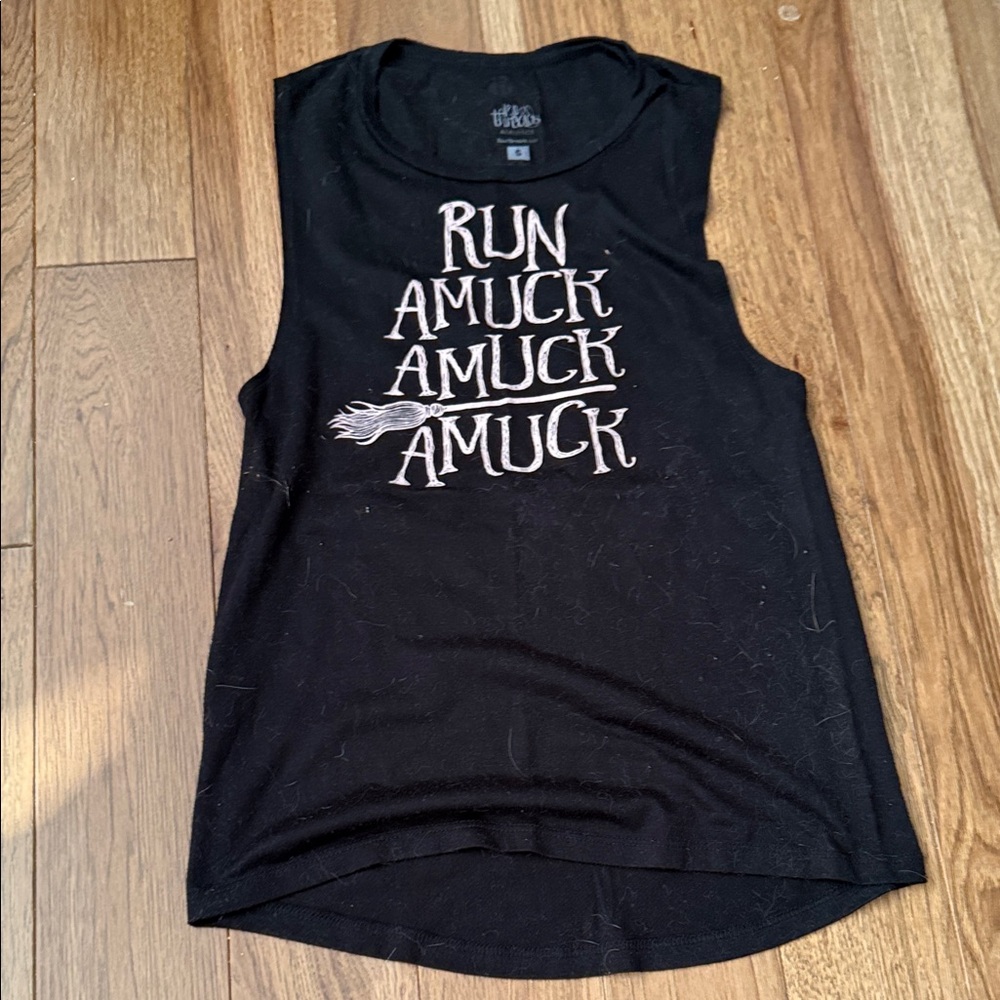 Black Graphic Sleeveless Top